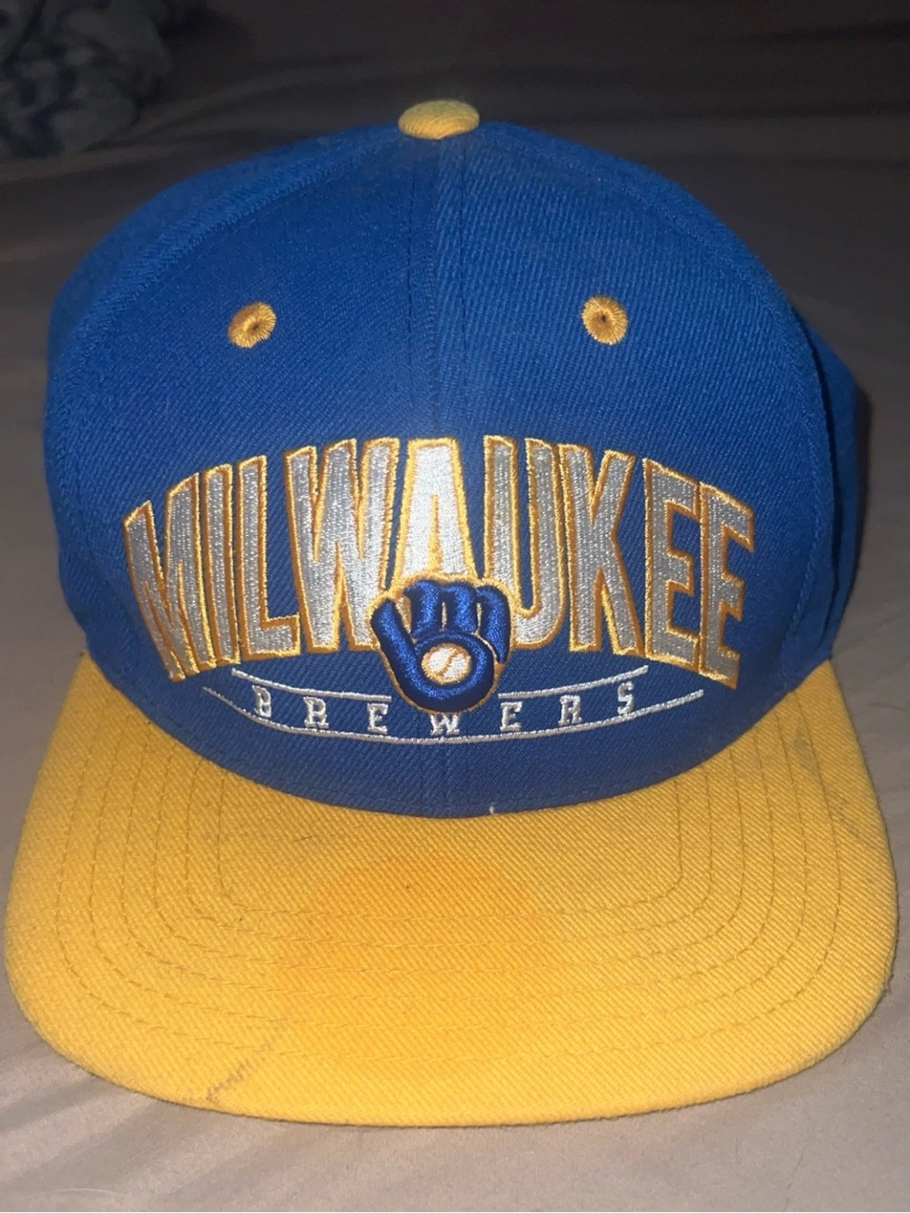 American Needle Blue and Yellow Milwaukee Brewers Snapback Hat